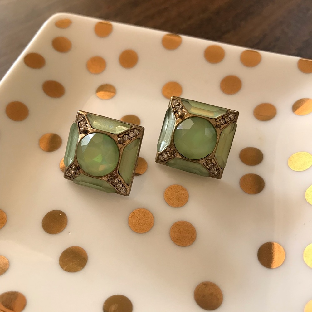 Vintage Turquoise Gem Stud Earrings